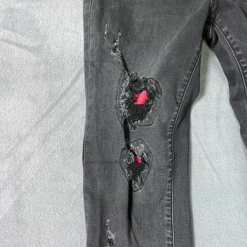 Judy Blue Skinny Fit Peek a Boo Buffalo Plaid Patch Women’s Jeans size 26 - Picture 7 of 12